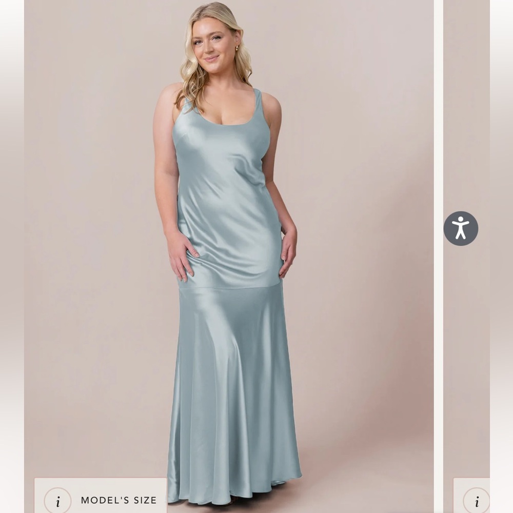 Revelry Sky Blue Satin Lana Dress